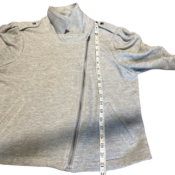 NEW LC LAUREN CONRAD NWT Knit Moto Jacket Grey Size Large VERY Cute - Picture 11 of 13